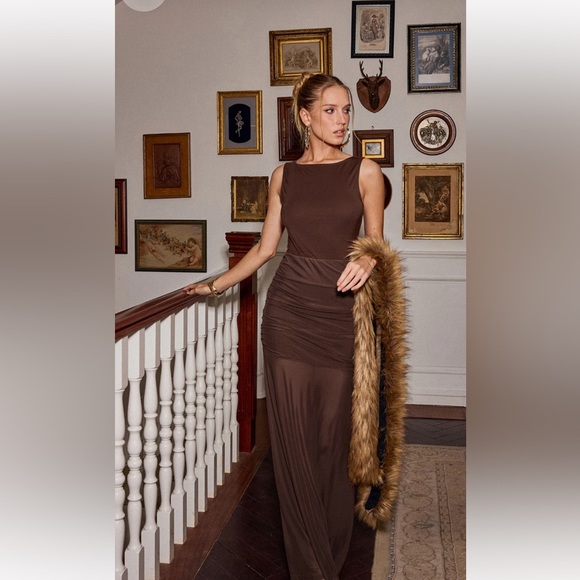 Commense Brown Maxi Dress - Picture 5 of 7